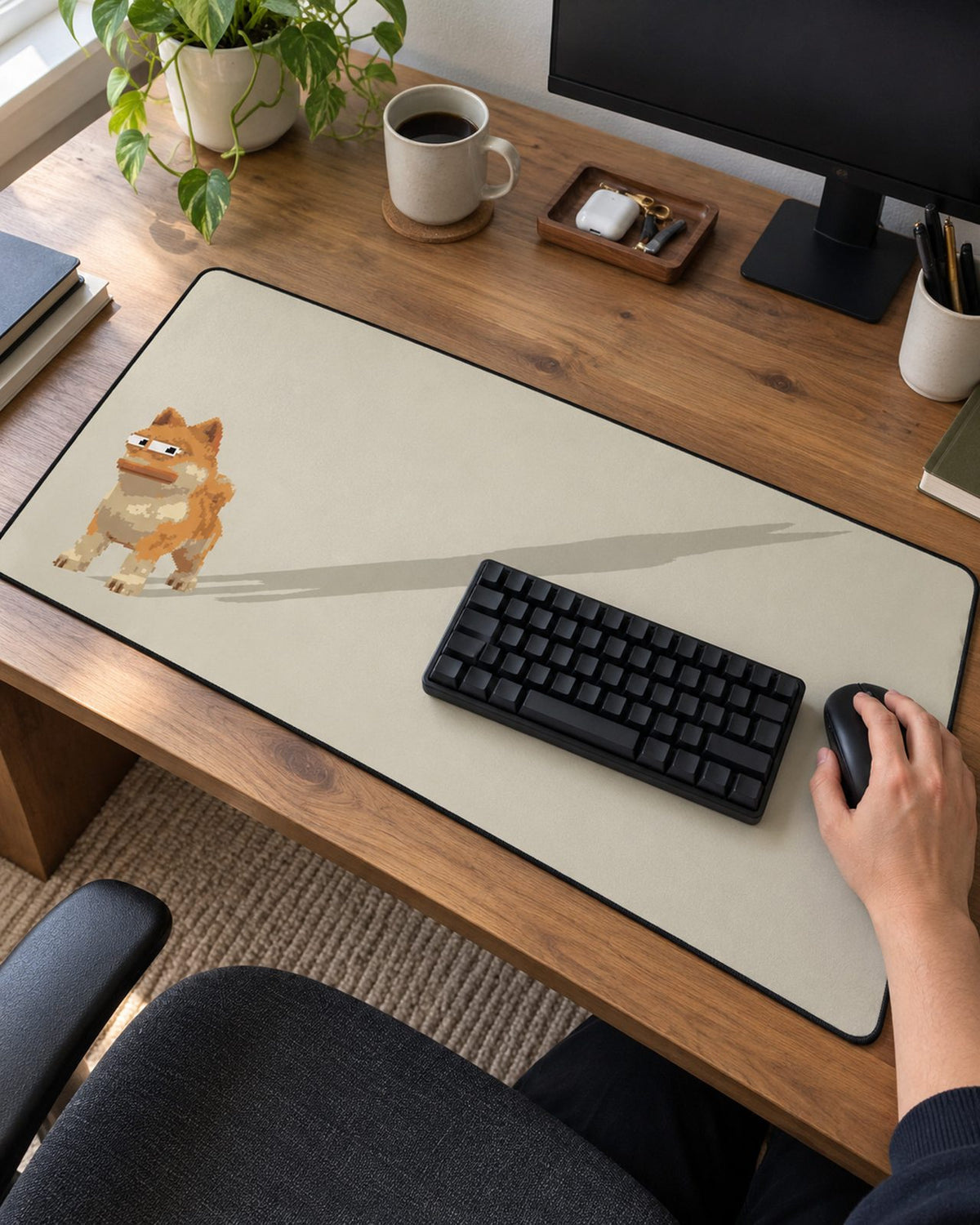 Long Shadow Desk Mat, worn