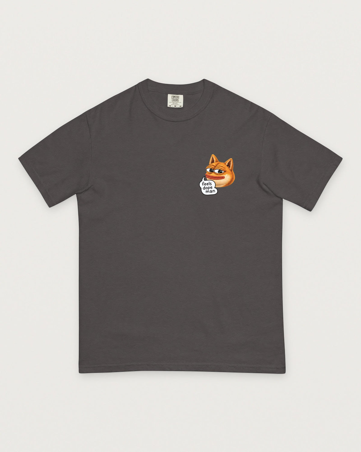Feels Dope Man Tee, graphite, left chest print