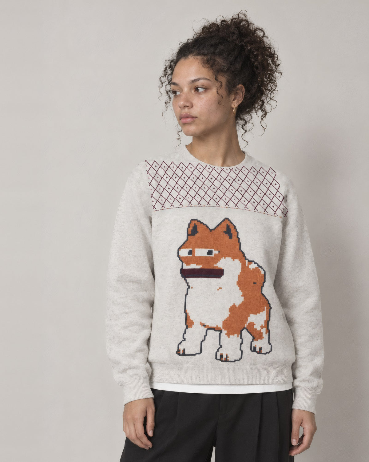 Ivory Standard Knit Crew, image 2 of 3