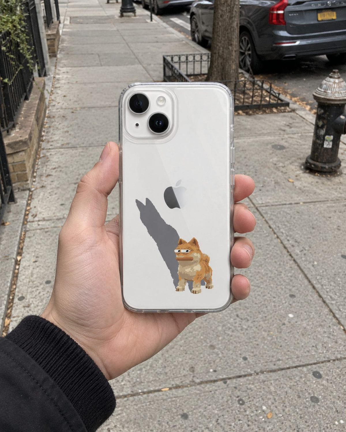 Long Shadow Phone Case, worn