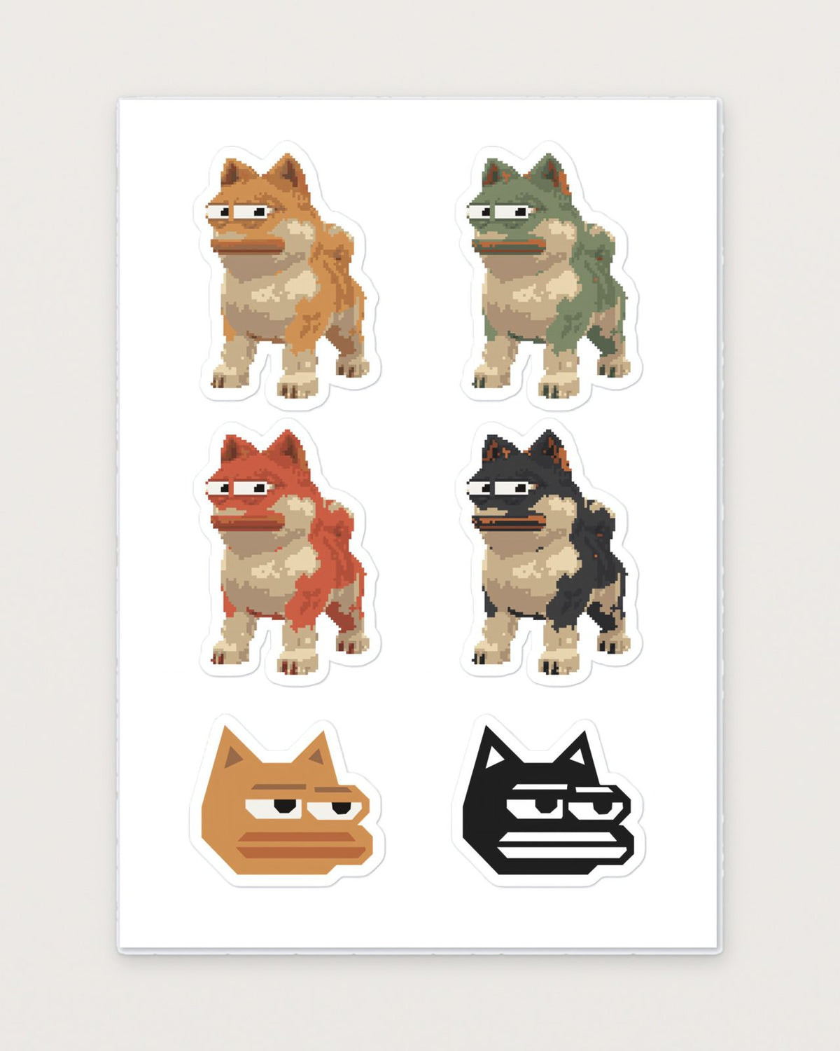 Same Dog Sticker Sheet, front