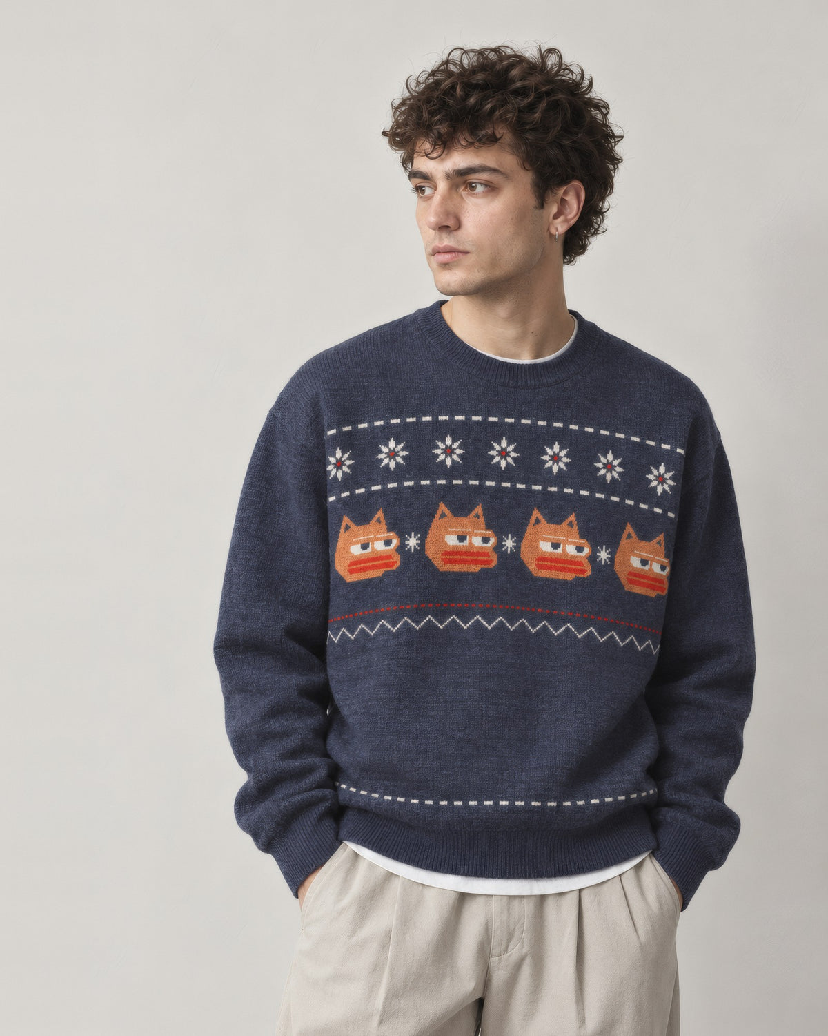 Snow Row Knit Crew, image 2 of 3