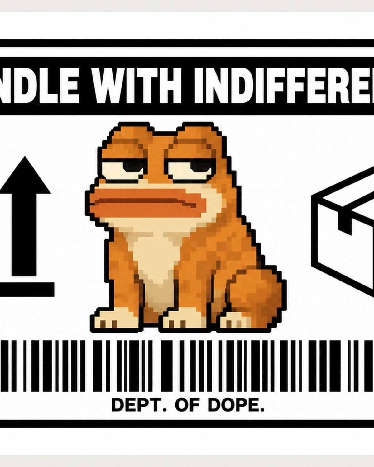 Handle With Indifference Sticker, close-up