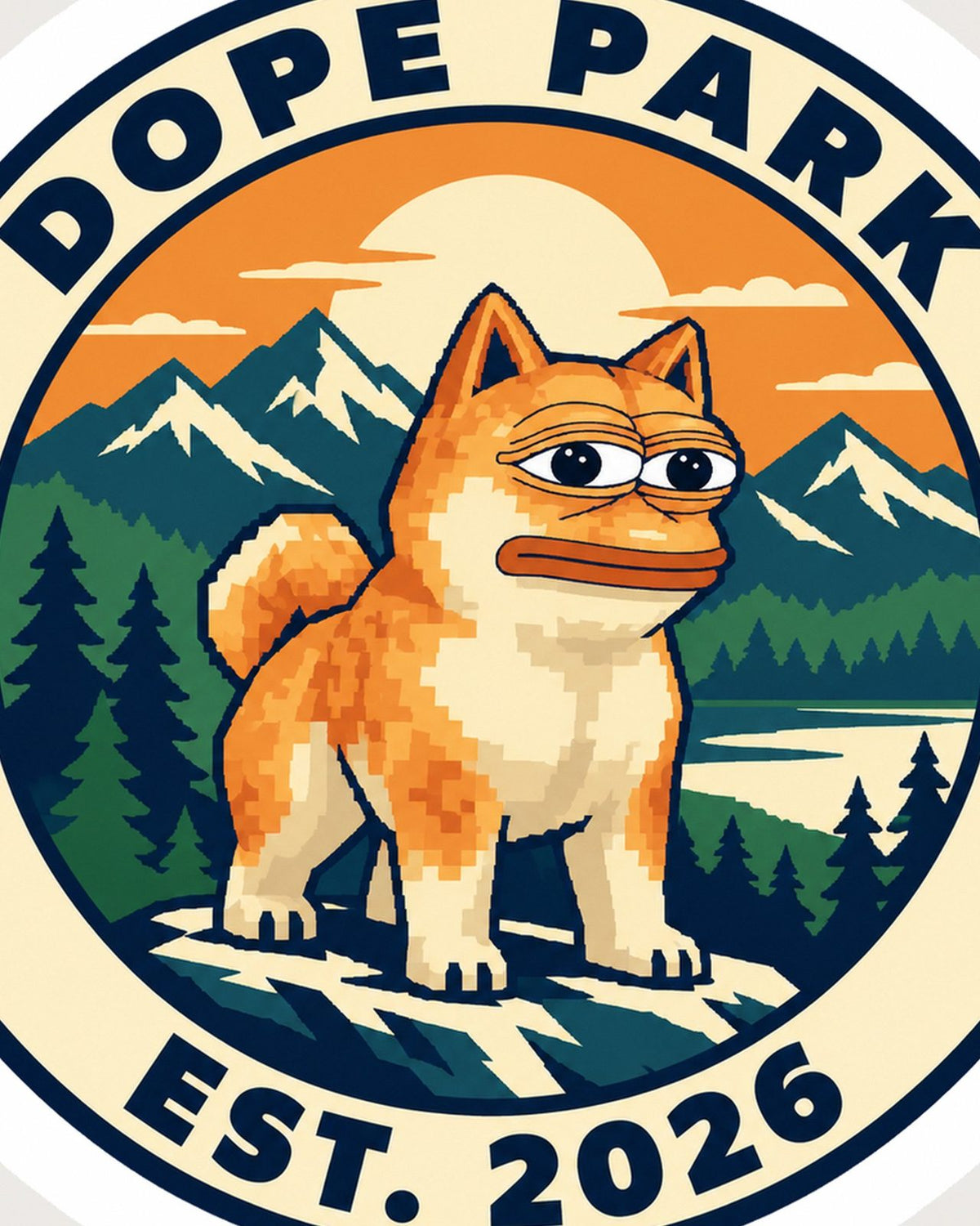 DOPE Park Badge Sticker, close-up